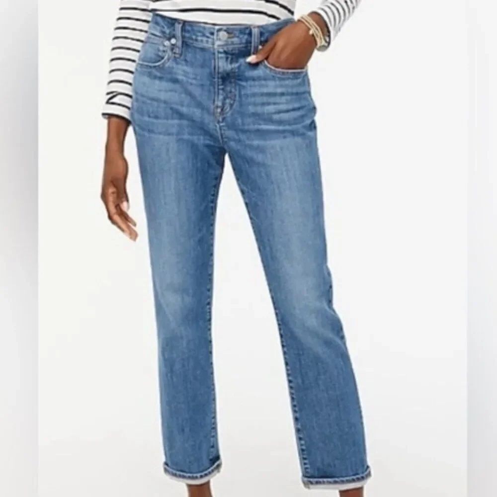 J Crew Slim Boyfriend Jean Size 27 Light Medium Wash Cotton 1% Elastane BK562 - Picture 12 of 12